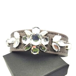 Lia Sophia Silver and Gray Women's Rhinestone Adjustable  Size 6 & 7.5" Bracelet
